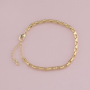 Gold verstellbare Kette, 18K Gold Filled Rechteck Armband, halb fertige Armbänder, Armbänder für die Schmuckherstellung