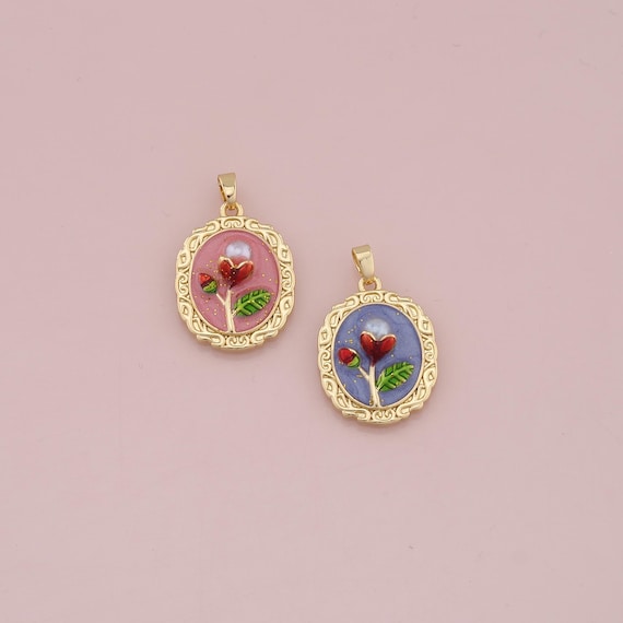 Charmes Et Accessoires Vintage Pour Création De Bijoux - Motifs Fleurs Et Papillons - Japon NOS