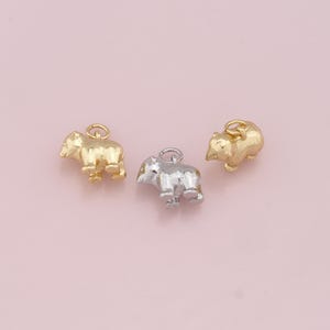 18K Gold Filled Bear Pendant,Cute Bear Charm Bracelet Necklace for DIY Jewelry Making Supply