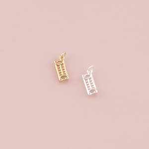 18K Gold Filled Abacus Pendant,Dainty Abacus Charm Bracelet Necklace for DIY Jewelry Making Supply