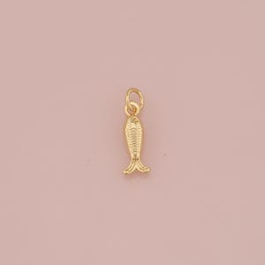 Pendentif poisson rempli d'or 18 carats, collier bracelet à breloques poisson pour la fabrication de bijoux à monter soi-même