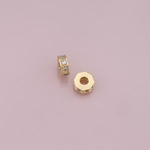 Gold hexagon Beads Charms,18K Gold Filled hexagon spacer beads Bracelet Necklace for DIY Jewelry Making Supply 6mm