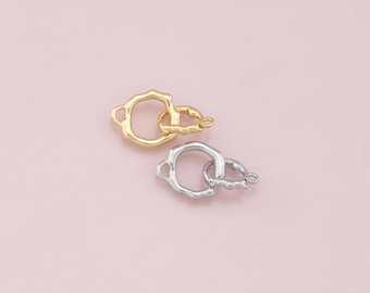 18k ouro cheio de fiança realçador articulado intercambiável pingente fiança estilo oval pingente titular snap on fiança para fazer jóias diy