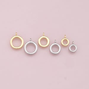 Gold Bail Charm Holder Spacer,18K Gold Filled With Loop Round Bead Spacer Bracelet Necklace for DIY Jewelry Making Supply