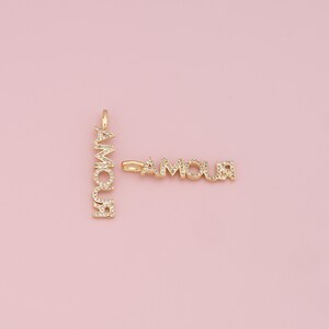 18K Gold Filled Amour Pendant,CZ Micro Pave Amour Charm Bracelet Necklace for DIY Jewelry Making Supply