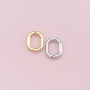 18K Gold Filled Oval Carabiner Clasp,Carabiner Lock Connector,Spring Push Gate for DIY Jewelry Clasp Finding Necklace Bracelet