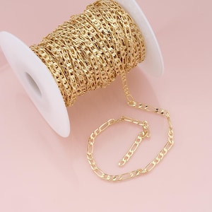 Gold Oval Kette, 18K Gold Filled Rechteck Kette für Halskette Armband DIY Schmuckherstellung Versorgung 4,5mm