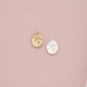 18K Gold Filled Virgin Mary Pendant,Dainty Religion Charm Bracelet Necklace for DIY Jewelry Making Supply