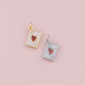 18K Gold Füllte Spielkarte Anhänger, Poker Charm Armband Halskette für DIY Schmuckherstellung Versorgung