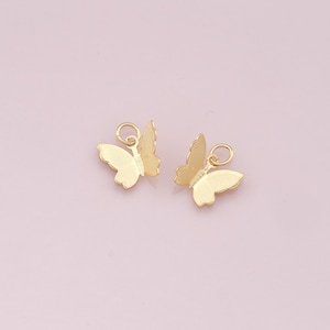 Colgante de mariposa relleno de oro de 18 quilates, collar de pulsera con dije de mariposa delicada para suministro de joyería DIY