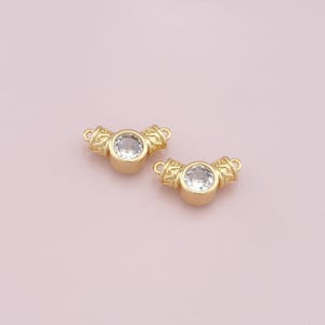 Round Connector,18K Gold Filled Round Pendant,Round Charm Bracelet Necklace for DIY Jewelry Making Supply
