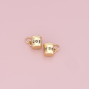 Ciondolo a tazza riempito in oro 18 carati, collana con braccialetto con ciondolo a tazza per fornitura di gioielli fai-da-te