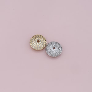 Gold  Beads Charms,18K Gold Filled Round Spacer Beads Bracelet Necklace for DIY Jewelry Making Supply