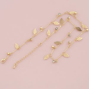 Gold Leaf Chain,18K Gold Filled Leaf for Necklace Bracelet DIY Jewelry Making Supply