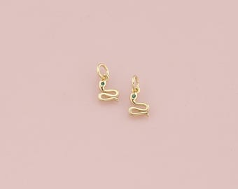 18 kt gold filled kleine slangenhanger, sierlijke slangenbedelarmband ketting voor het maken van sieraden!