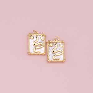 Gold Tarot Charms, 18K Gold Fille Tarot Anhänger, Tarot Charm Armband Halskette für DIY Schmuckherstellung machen Versorgung