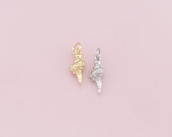 Puede incluir: Dos colgantes de concha, uno dorado y otro plateado, se muestran sobre un fondo rosa suave. Los colgantes presentan superficies texturizadas, mostrando los intrincados patrones de una concha. Estos colgantes son adecuados para la fabricación de joyas.