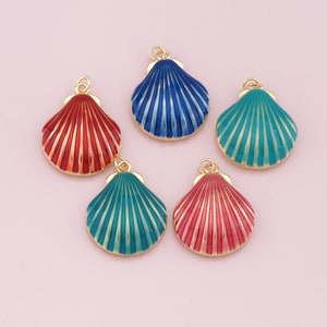 18K Gold Filled Shell Pendant,Conch Shell Charm Bracelet Necklace for DIY Jewelry Making Supply