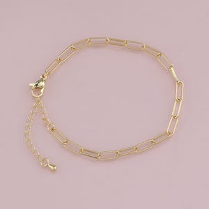 Gold verstellbare Kette, 18K Gold Filled Paper Clip Armband, halb fertige Armbänder, Armbänder für die Schmuckherstellung