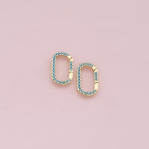 18K Gold Filled Oval Carabiner Clasp,Carabiner Lock Connector,Spring Push Gate for DIY Jewelry Clasp Finding Necklace Bracelet