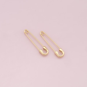 18K Gold Filled Safety Pin Charm for DIY Necklacee Jewelry Making