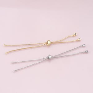 Gold verstellbare Kette, 18K Gold Filled Slider Armband, halb fertiges verstellbares Armband, halb fertige Armbänder, Armbänder für die Schmuckherstellung