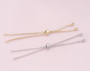 Catena regolabile in oro, bracciale scorrevole riempito in oro 18 carati, bracciale regolabile semilavorato, braccialetti semilavorati, braccialetti per la creazione di gioielli