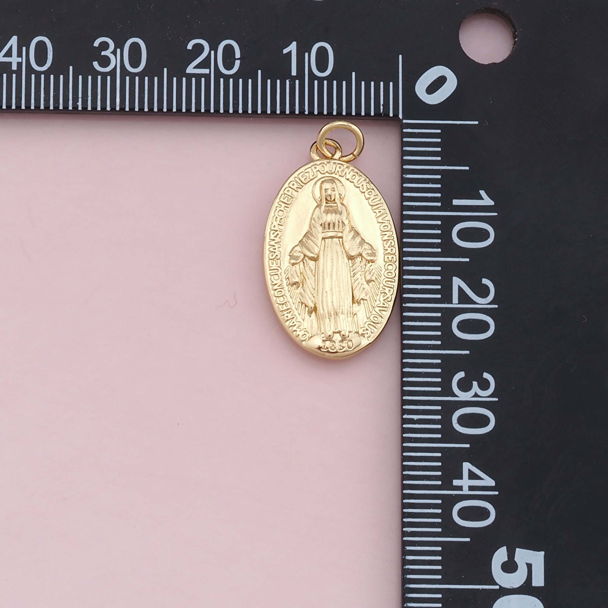18 Karat Gold gefüllter Anhänger der Jungfrau Maria, religiöses Charm-Armband, Halskette für die Herstellung von DIY-Schmuck