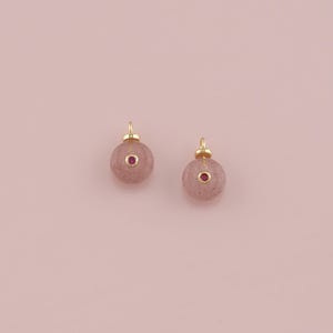 18K Gold Filled Round Pendant,Natural Stone Charm Bracelet Necklace for DIY Jewelry Making Supply