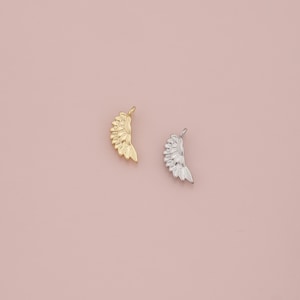 18K Gold Filled Wings Pendant,Angel Wings Charm Bracelet Necklace for DIY Jewelry Making Supply