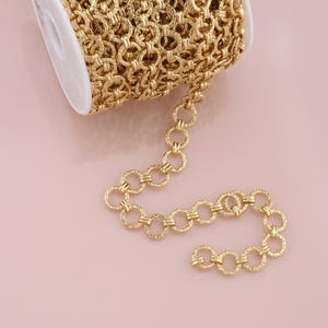 Gold Round Chain,18K Gold Filled Round Chain for Necklace Bracelet DIY Jewelry Making Supply