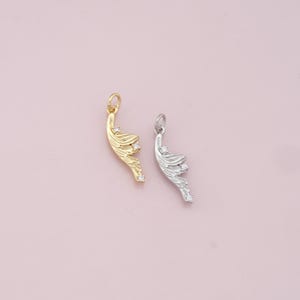 18K Gold Filled Wings Pendant,Angel Wings Charm Bracelet Necklace for DIY Jewelry Making Supply
