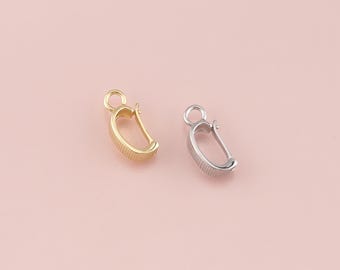 18K Gold Filled Oval Carabiner Clasp,Carabiner Lock Connector for DIY Jewelry Clasp Finding Necklace Bracelet