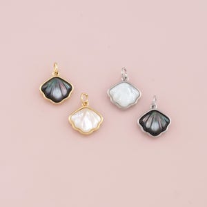 18K Gold Filled Conch Shell Pendant,Dainty Conch Shell Charm Bracelet Necklace for DIY Jewelry Making Supply