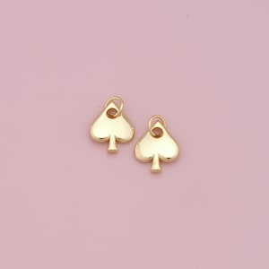 Gold Poker Beads Charms,18K Gold Filled Poker Pendant,Silver Poker Charm Bracelet Necklace for DIY Jewelry Making Supply