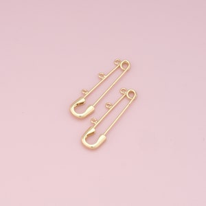 18K Gold Filled Three loop Pin,Simple Three Hole Pin,Loop Kilt Pins,Safety Pin,DIY Brooch,Jewelry Making