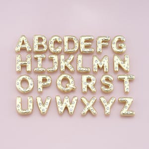 Pingente de letra preenchido com ouro 18K, colar de pulseira com pingente inicial para fornecimento de fabricação de joias DIY