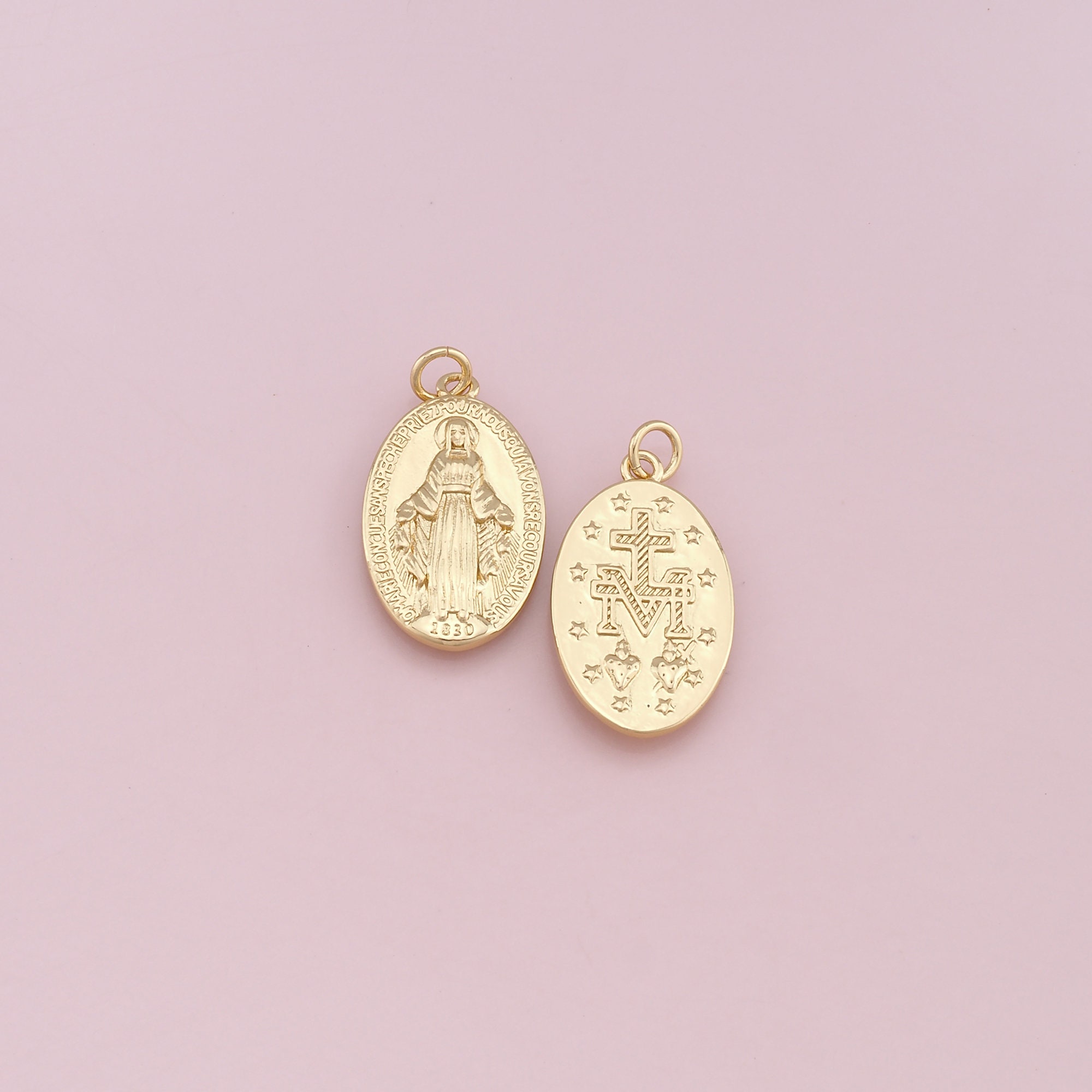 18 Karat Gold gefüllter Anhänger der Jungfrau Maria, religiöses Charm-Armband, Halskette für die Herstellung von DIY-Schmuck