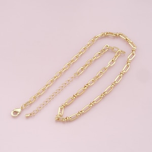 Gold Oval Chain,18K Gold Filled Oval for Necklace Bracelet DIY Jewelry Making Supply