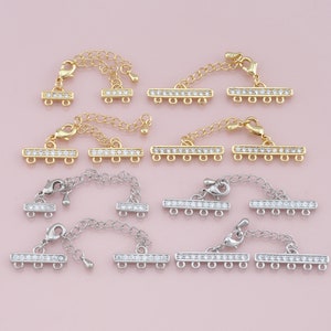 18K Gold Filled geschichteter Halskettenverschluss • Multi-Halskettentrenner • Detangler-Schichtverschluss • Entwirren Sie geschichtete Halsketten Detangler