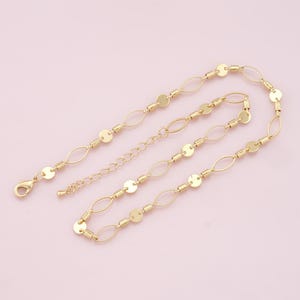 Gold Oval Chain,18K Gold Filled Round for Necklace Bracelet DIY Jewelry Making Supply