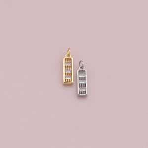 18K Gold Filled Rectangle Pendant,Dainty Rectangle Bar Charm Bracelet Necklace for DIY Jewelry Making Supply