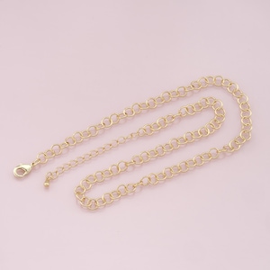Gold Round Chain,18K Gold Filled Round for Necklace Bracelet DIY Jewelry Making Supply
