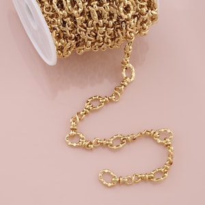 Gold Paper Clip Chain,18K Gold Filled Oval Chain for Necklace Bracelet DIY Jewelry Making Supply