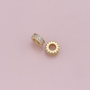 Gold wheel Beads Charms,18K Gold Filled wheel spacer beads Bracelet Necklace for DIY Jewelry Making Supply