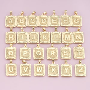 Colgante de letra relleno de oro de 18 quilates, collar de pulsera con dije inicial delicado para suministro de joyería DIY