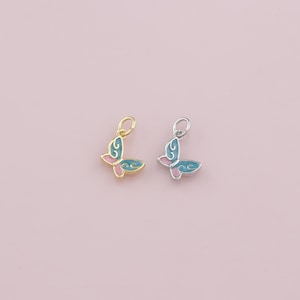 Colgante de mariposa relleno de oro de 18 quilates, pulsera con dije de mariposa esmaltada, collar para hacer joyas de bricolaje