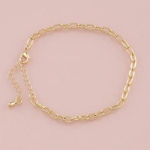 Gold verstellbare Kette, 18K Gold Filled ovales Armband, halb fertige Armbänder, Armbänder für die Schmuckherstellung