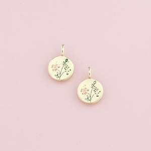 Ciondolo a forma di tulipano riempito in oro 18 carati, collana con ciondolo a forma di fiore in smalto per la creazione di gioielli fai da te