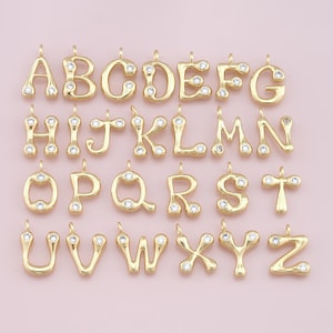 Colgante de letra relleno de oro de 18 quilates, collar de pulsera con dije inicial para suministro de fabricación de joyas DIY